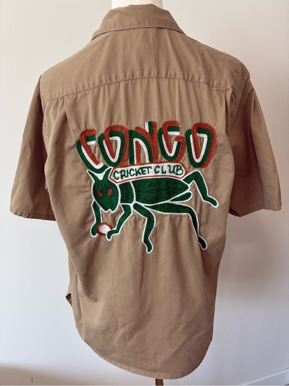 Rare Vintage Banana Republic Congo Cricket Club Embroidered Short Sleeve Shirt